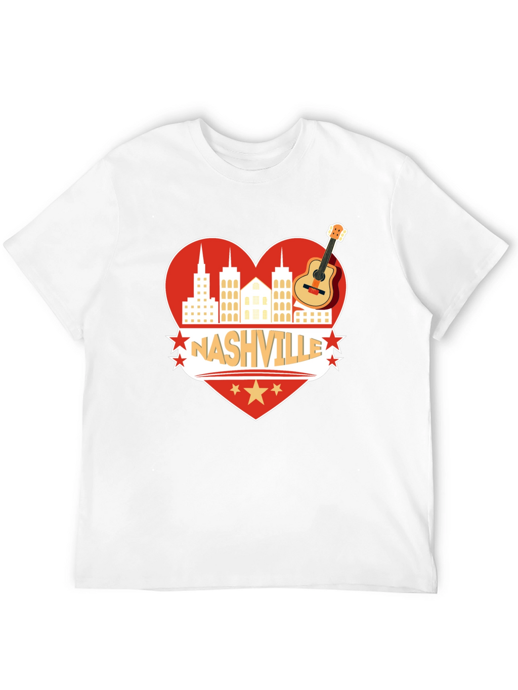 Nashville Heart Guitar Graphic T-Shirt