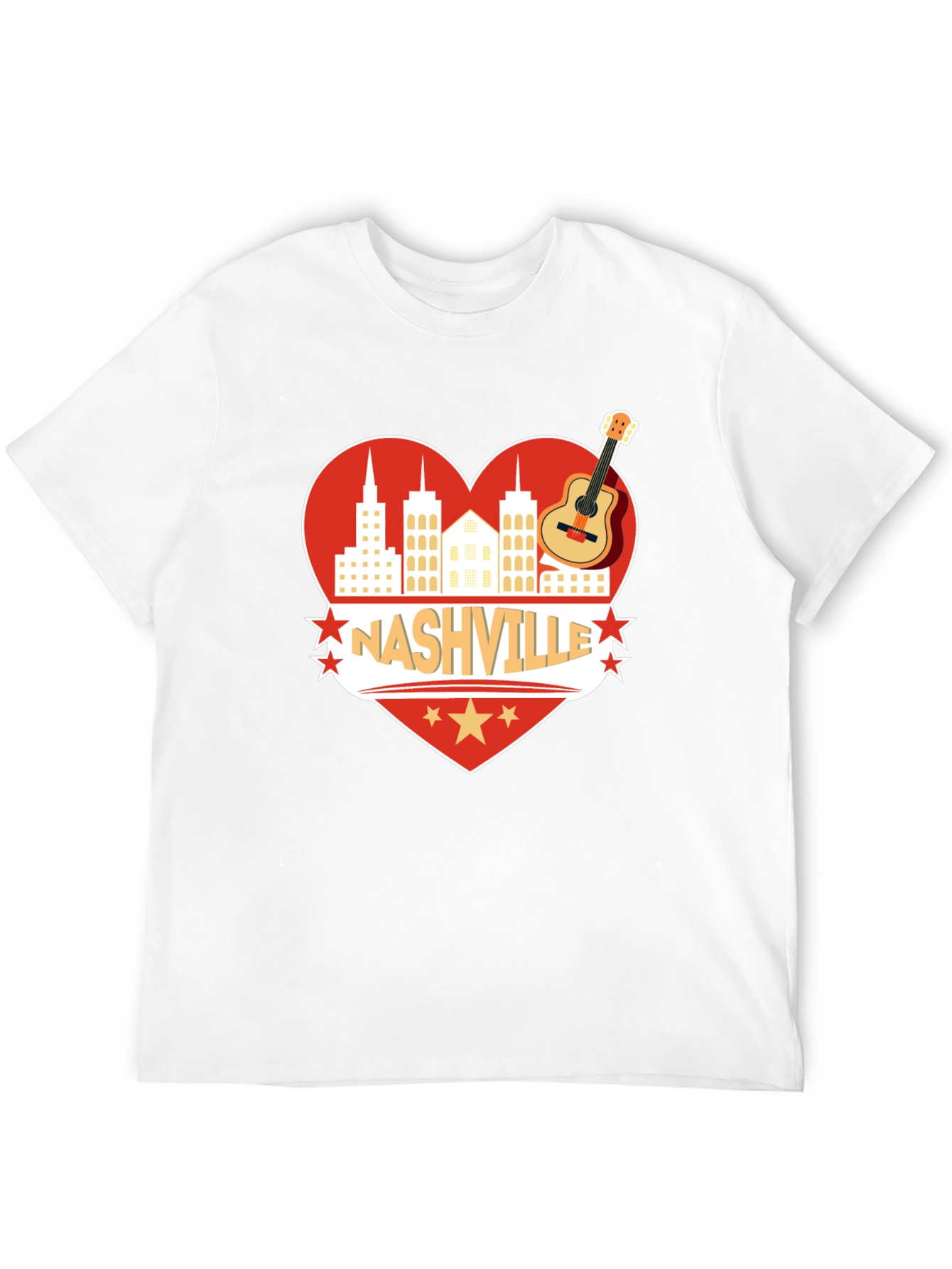 Nashville Heart Guitar Graphic T-Shirt