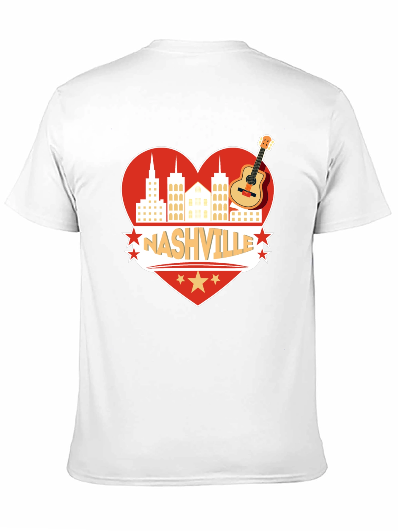 Nashville Heart Guitar Graphic T-Shirt
