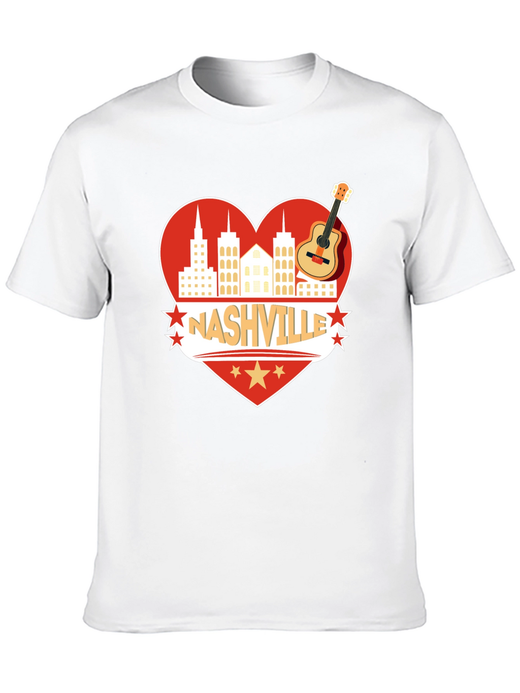 Nashville Heart Guitar Graphic T-Shirt