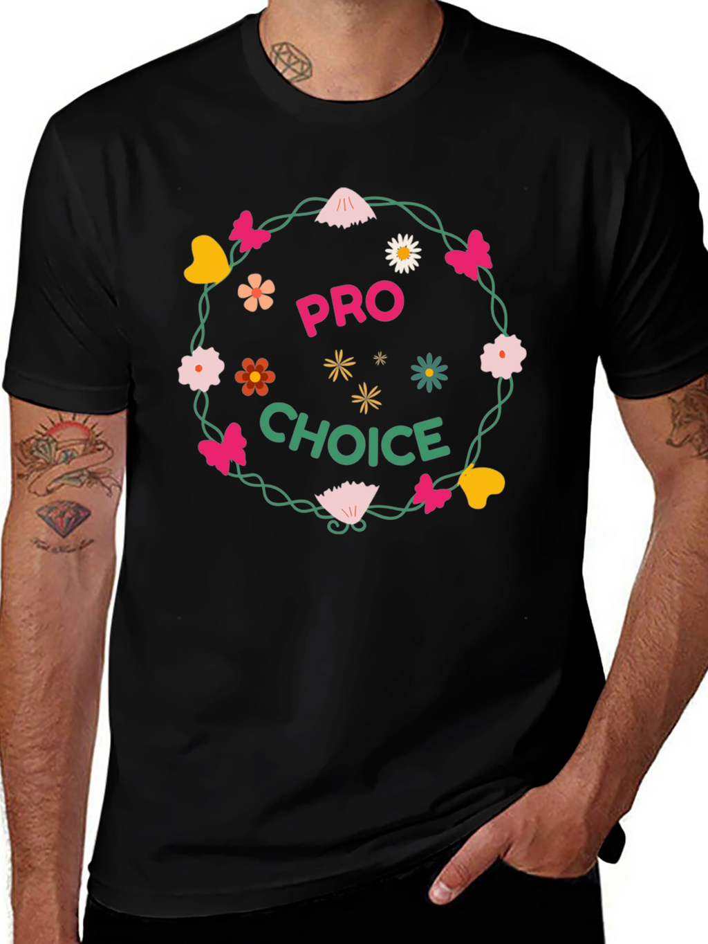 Pro Choice Floral Wreath Graphic Tee