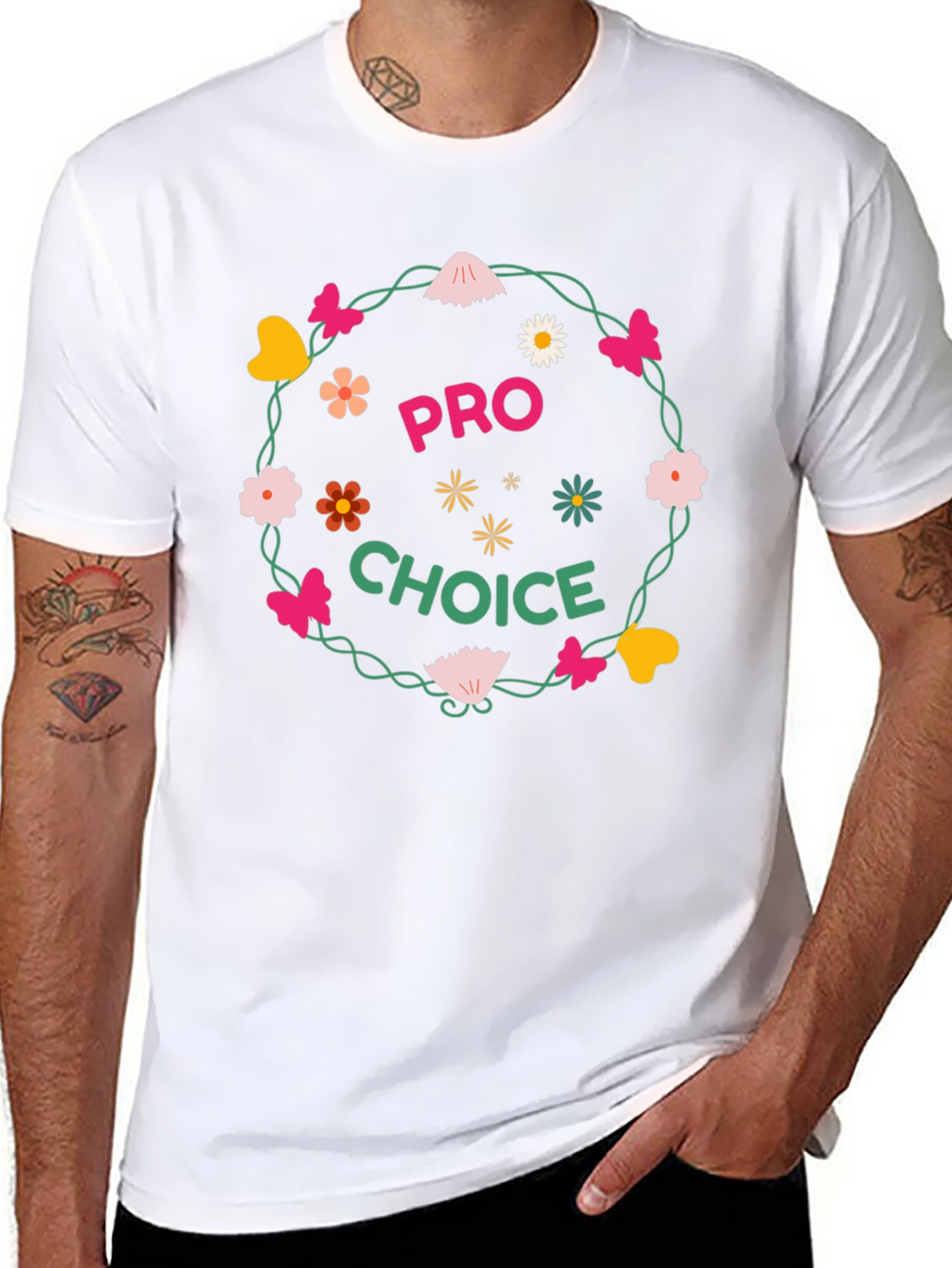 Pro Choice Floral Wreath Graphic Tee