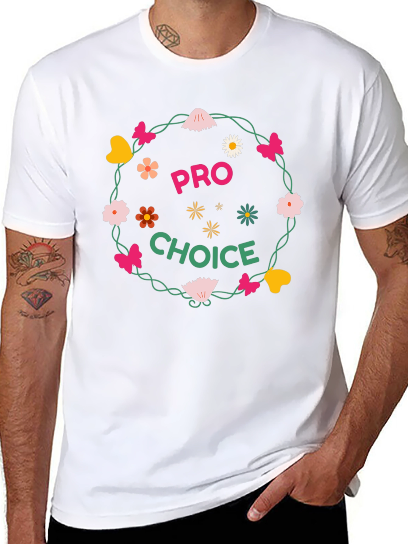 Pro Choice Floral Wreath Graphic Tee