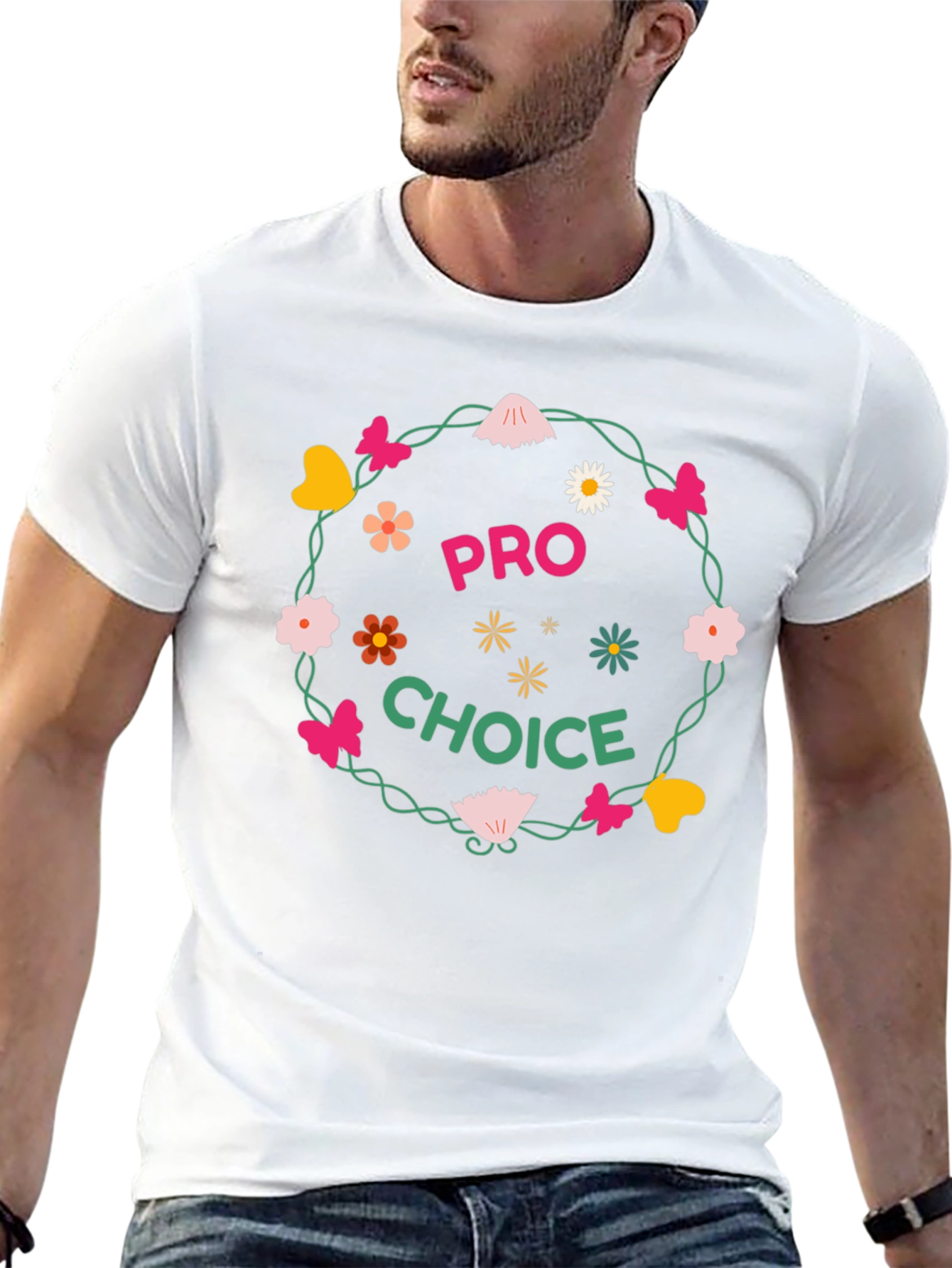 Pro Choice Floral Wreath Graphic Tee