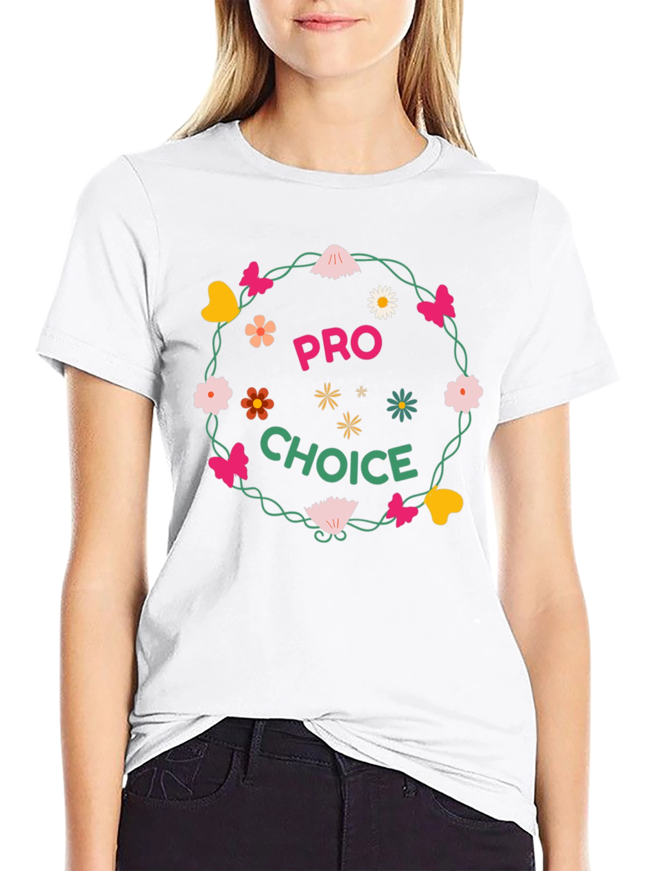 Pro Choice Floral Wreath Graphic Tee