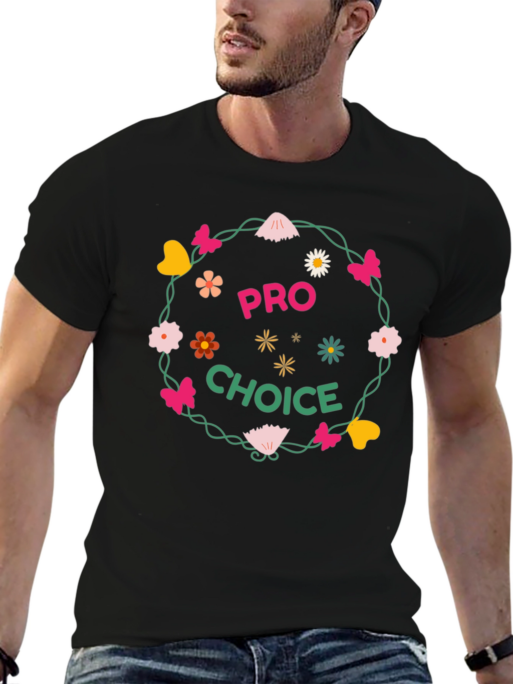 Pro Choice Floral Wreath Graphic Tee