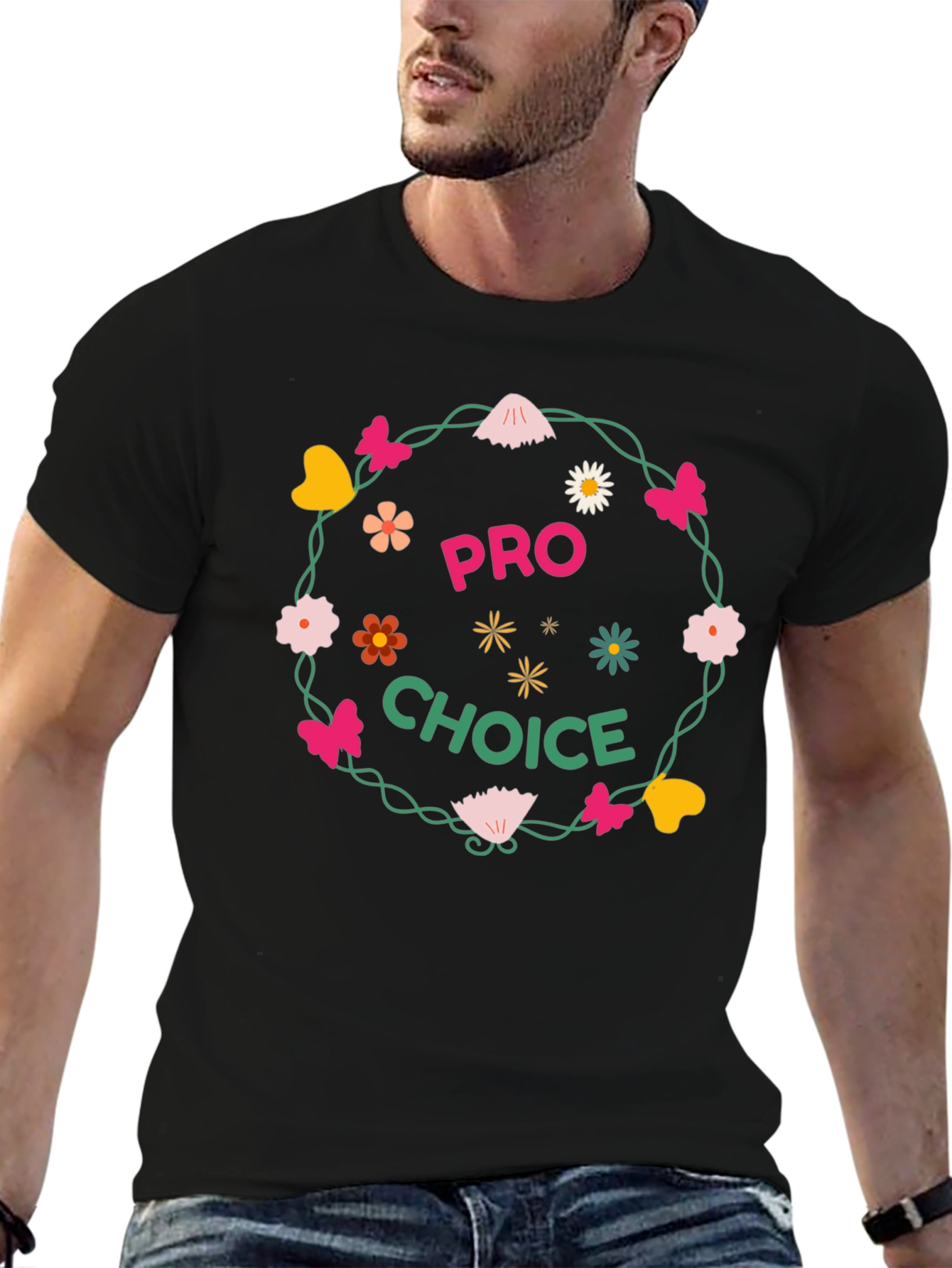 Pro Choice Floral Wreath Graphic Tee