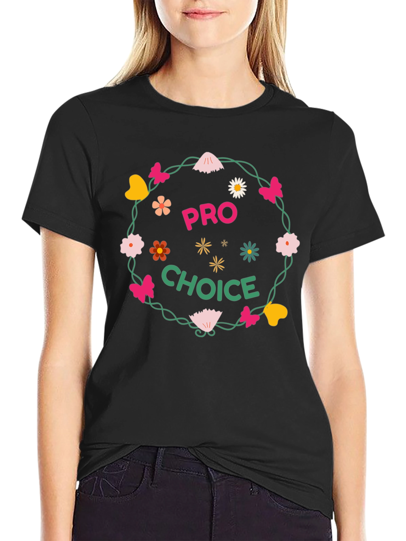 Pro Choice Floral Wreath Graphic Tee