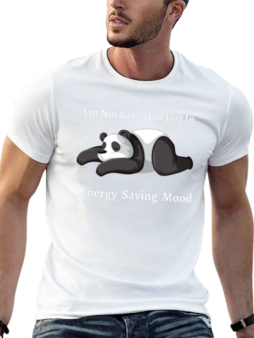 Lazy Panda Graphic Tee - Energy Saving Mood