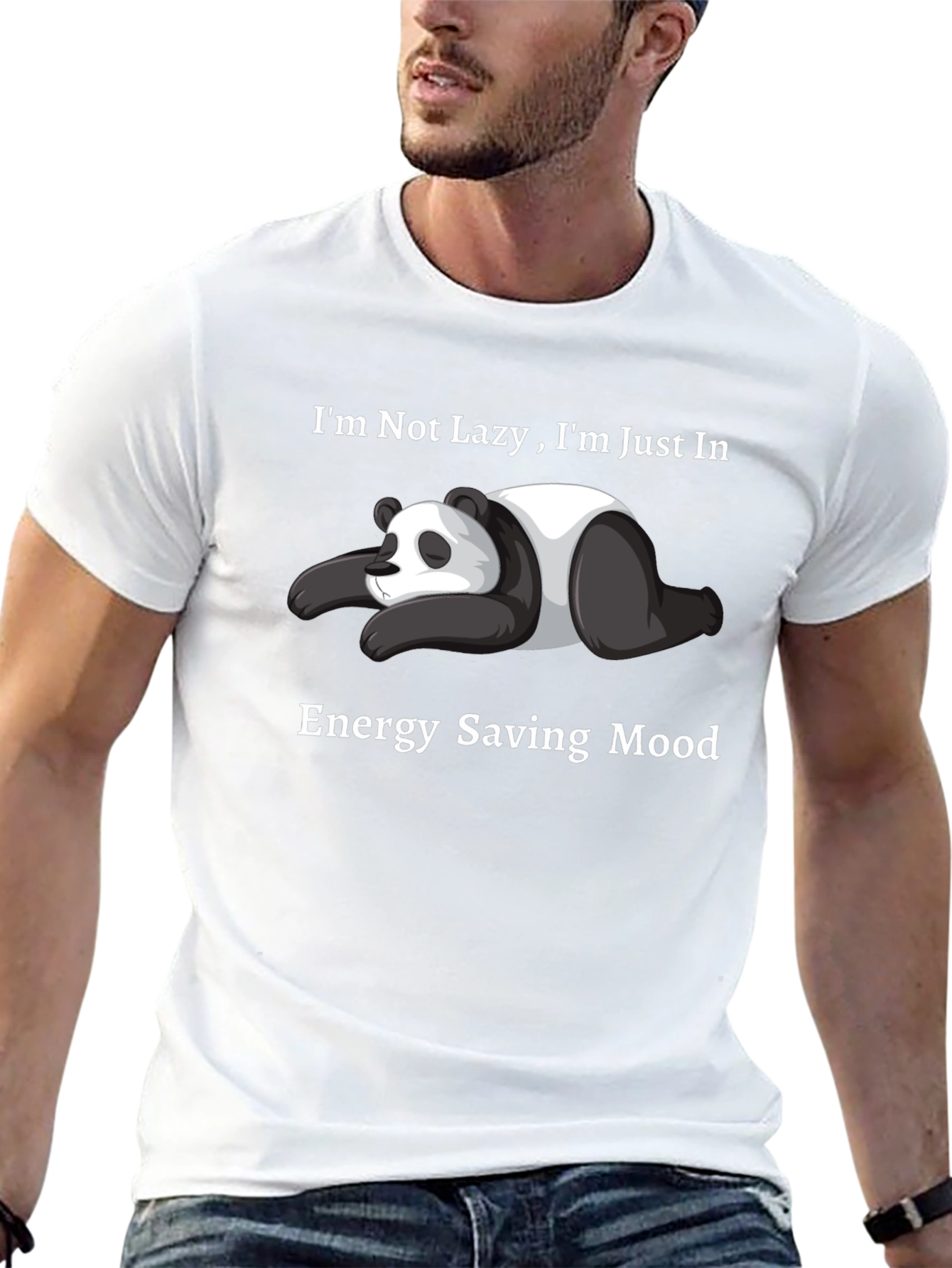 Lazy Panda Graphic Tee - Energy Saving Mood