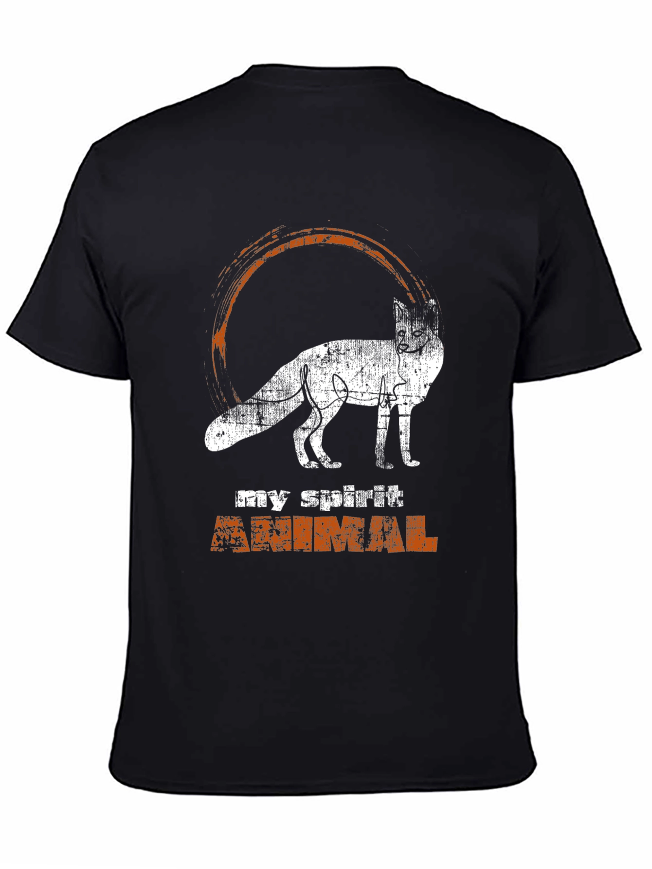 Spirit Animal Fox Graphic Tee - Black
