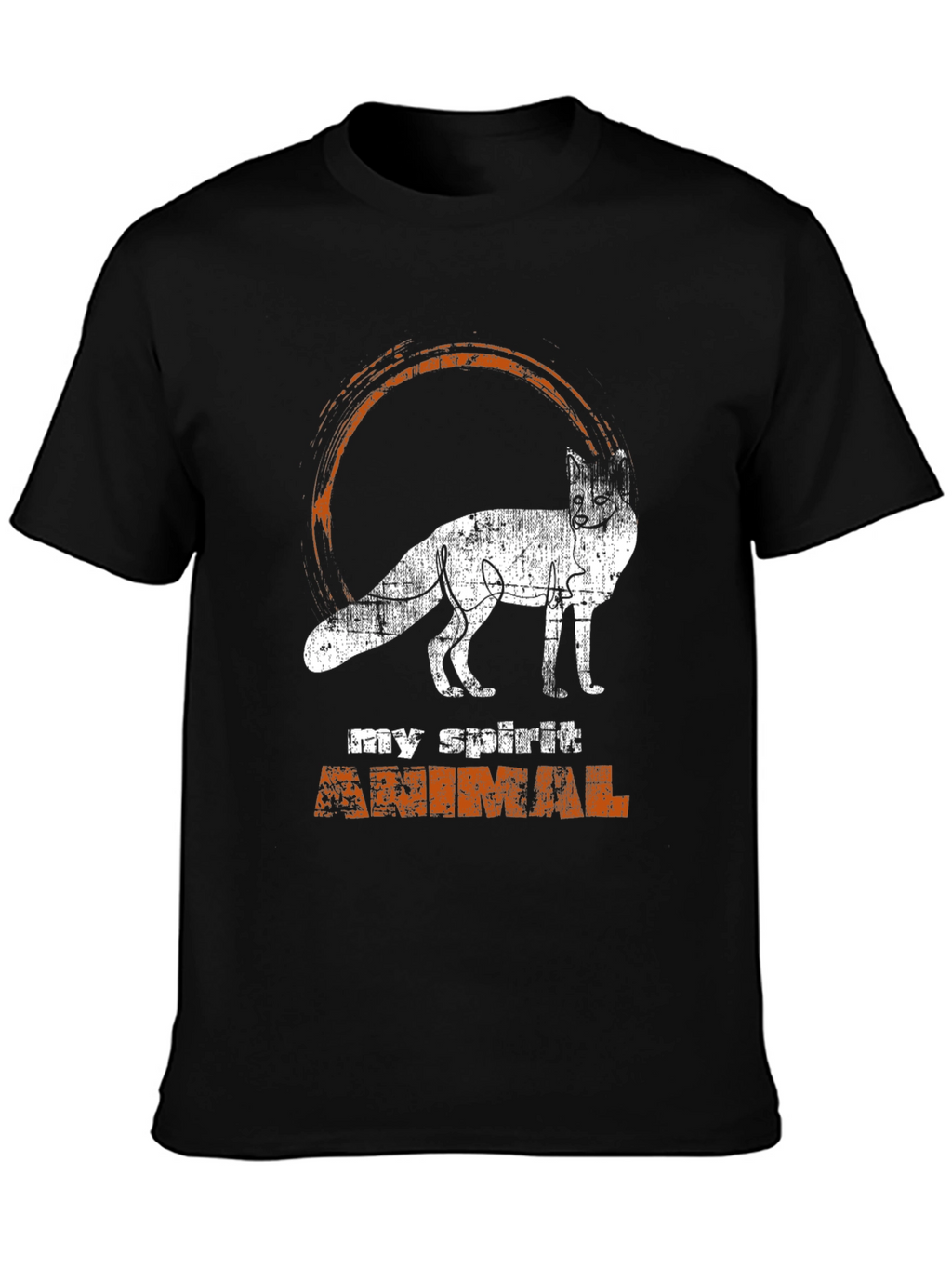Spirit Animal Fox Graphic Tee - Black