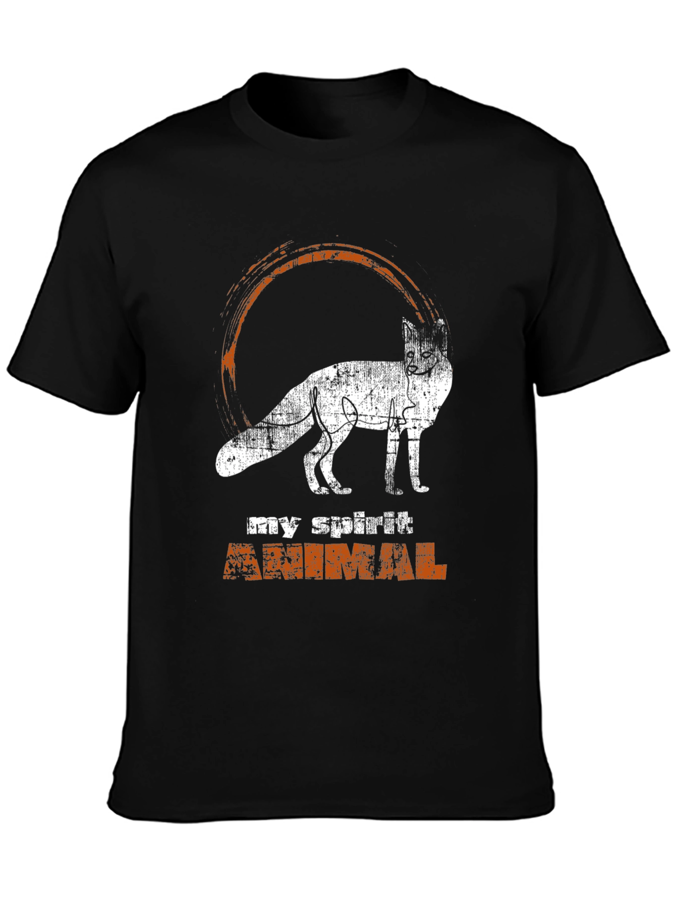 Spirit Animal Fox Graphic Tee - Black