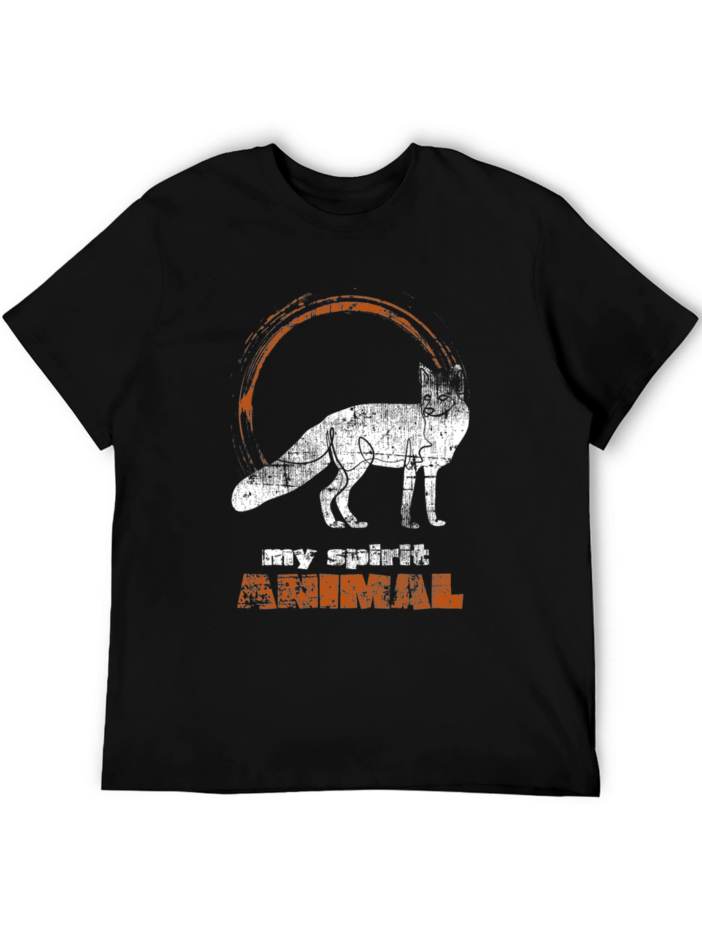 Spirit Animal Fox Graphic Tee - Black