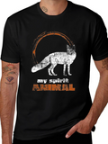 Spirit Animal Fox Graphic Tee - Black