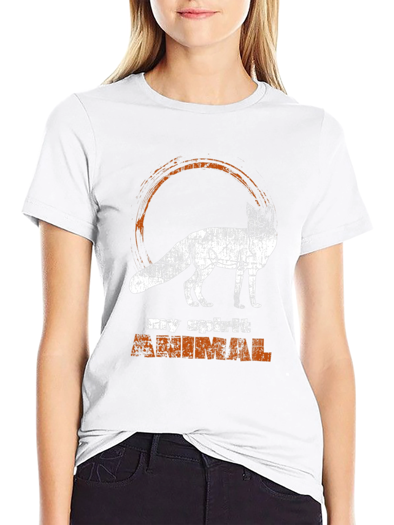Spirit Animal Fox Graphic Tee - Black