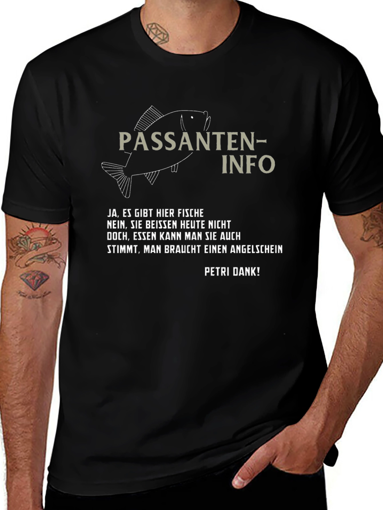 Passanten-Info Fishing T-Shirt - Angler Humor Tee