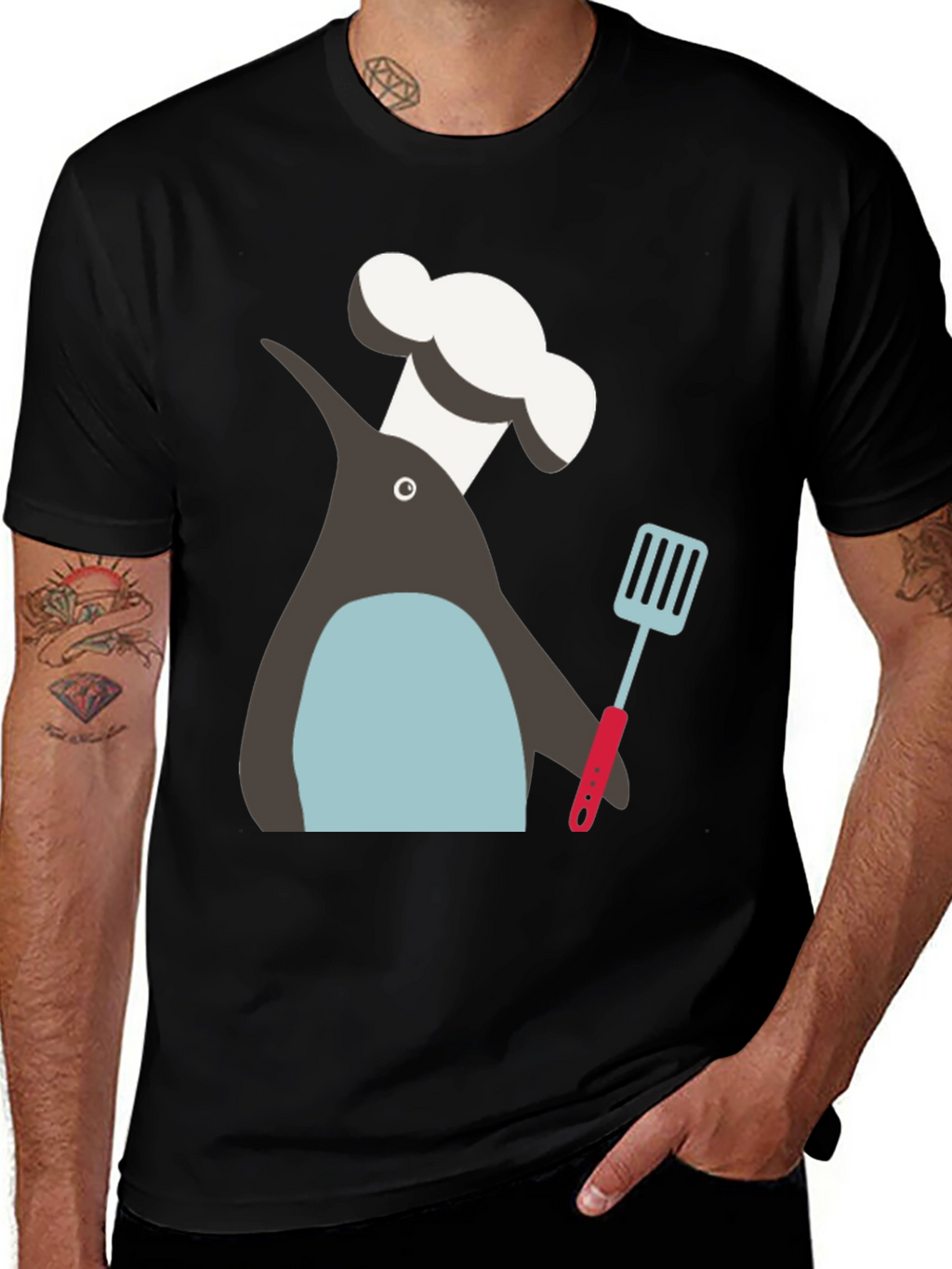 Chef Penguin Graphic Tee - Quirky Cook T-Shirt