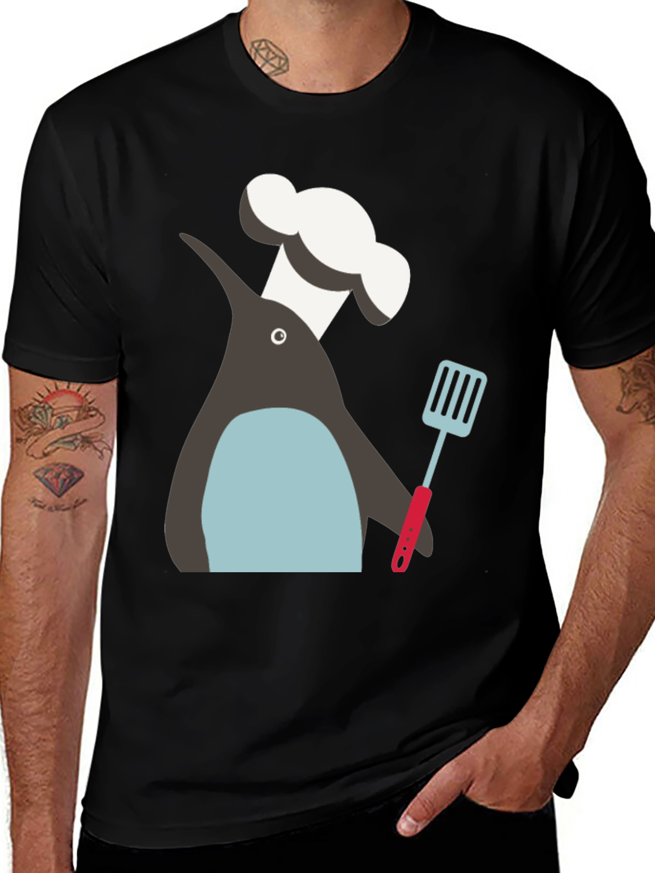 Chef Penguin Graphic Tee - Quirky Cook T-Shirt