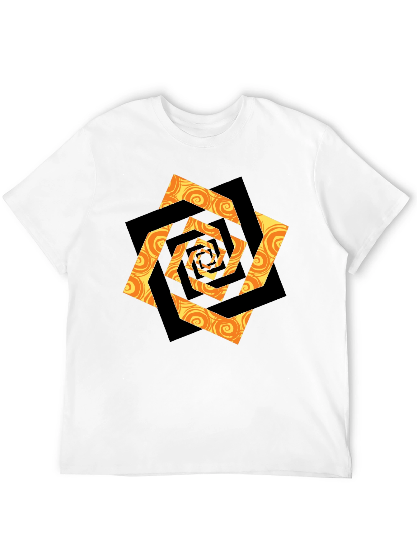 Swirl Geometric Graphic Black T-Shirt
