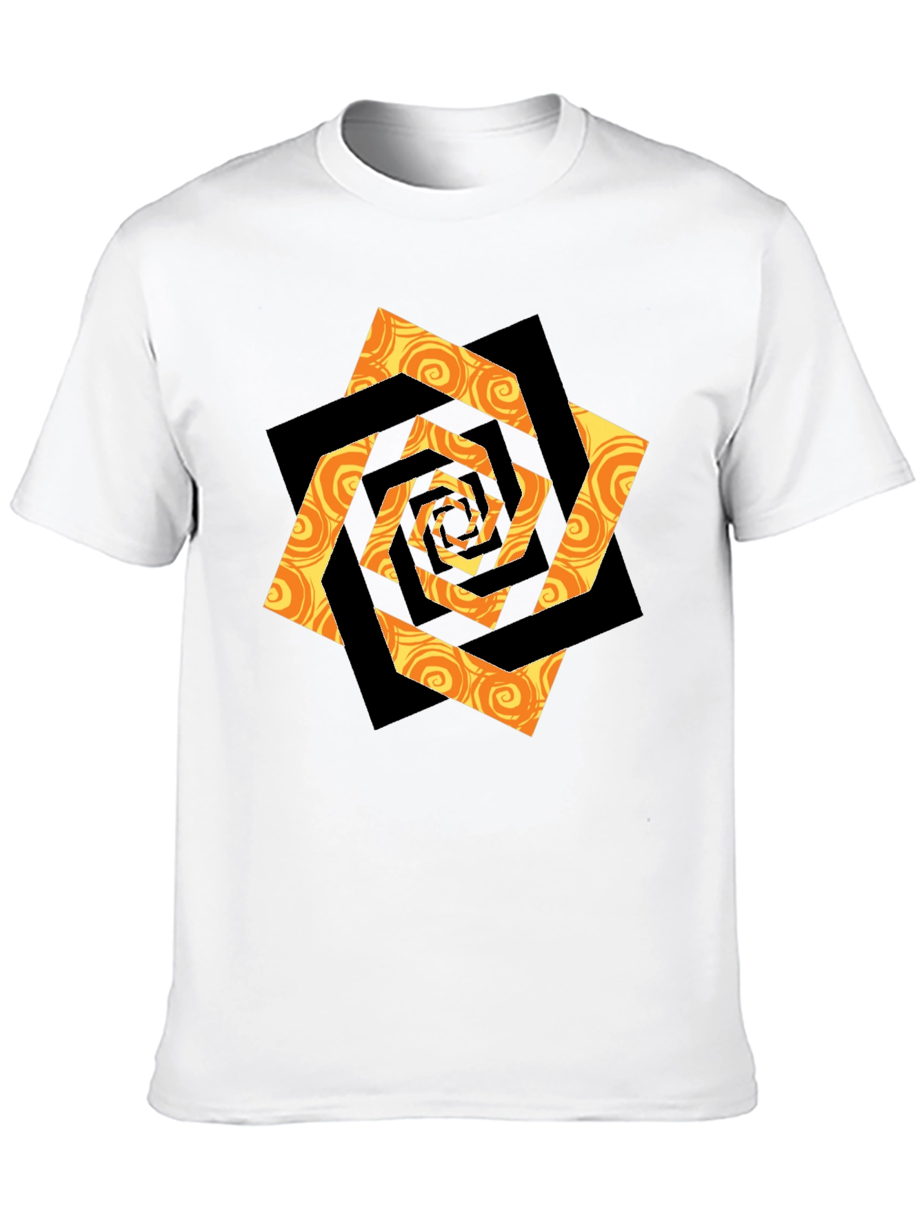 Swirl Geometric Graphic Black T-Shirt
