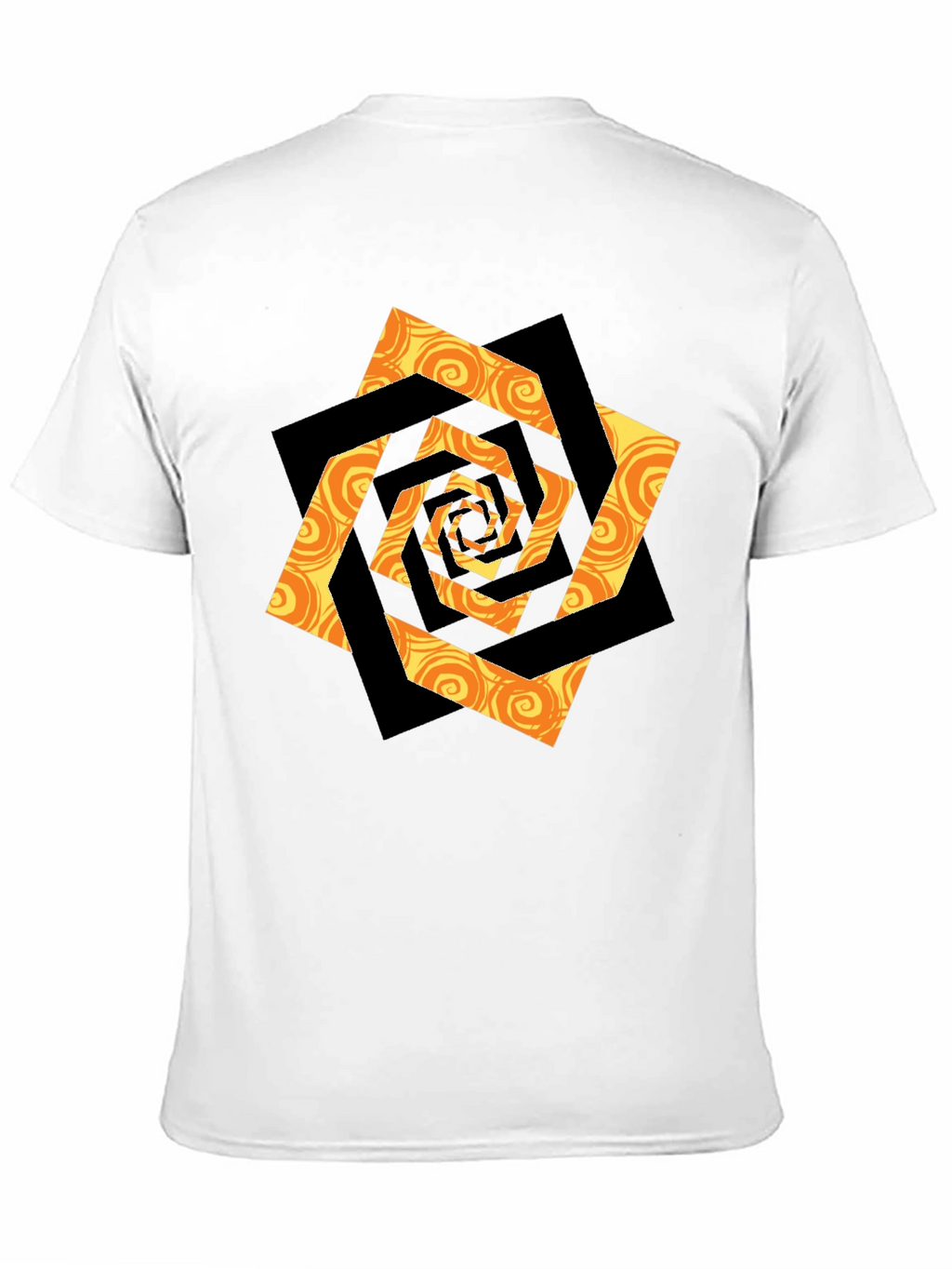 Swirl Geometric Graphic Black T-Shirt