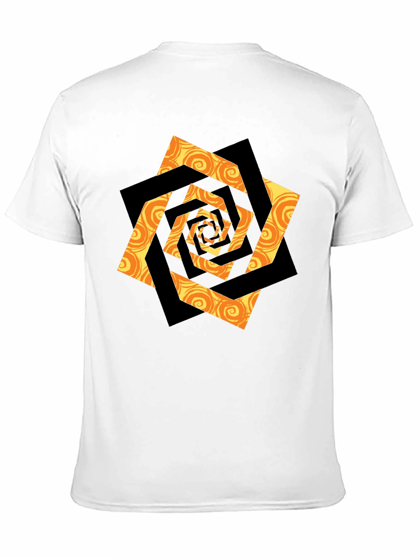 Swirl Geometric Graphic Black T-Shirt