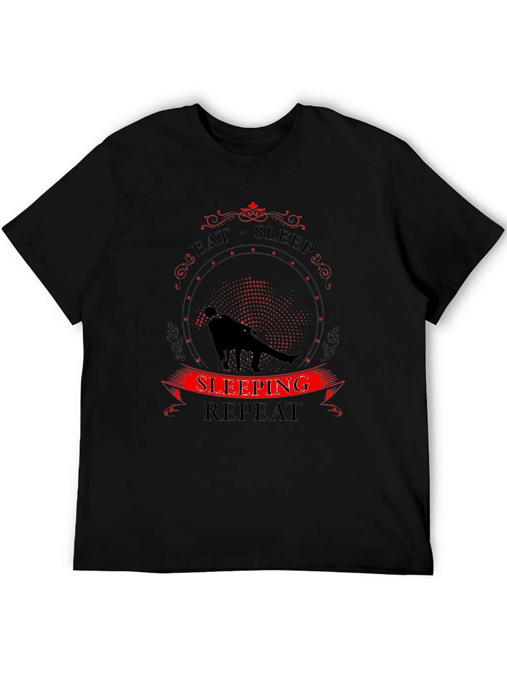 Eat Sleep Sleeping Repeat Black T-Shirt