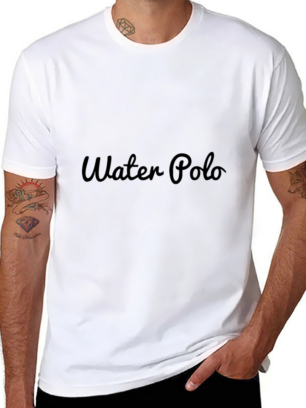 Mens Black Water Polo Graphic Tee