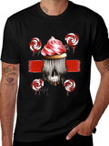 Cupcake Skull Lollipop Graphic Tee