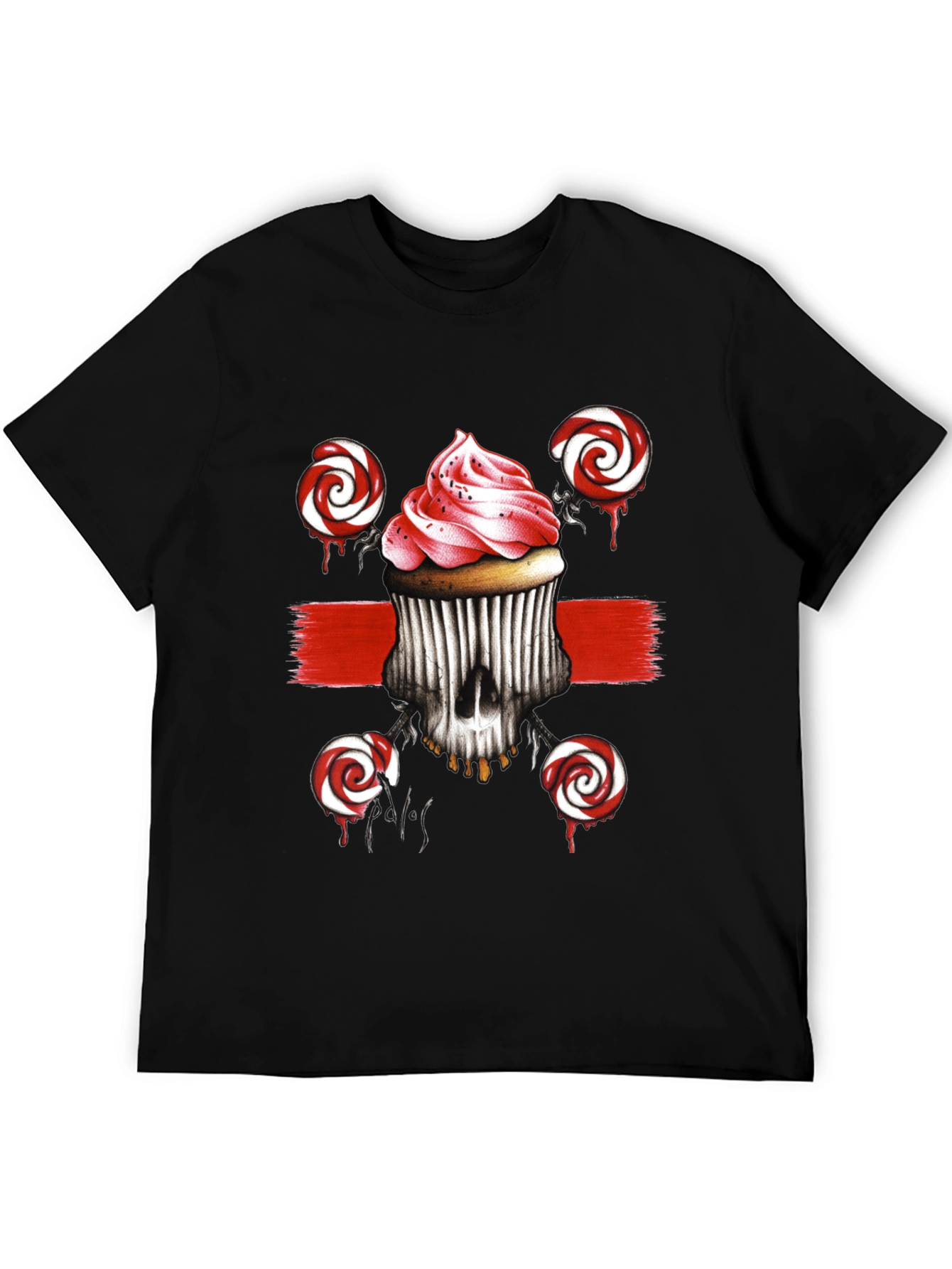Cupcake Skull Lollipop Graphic Tee