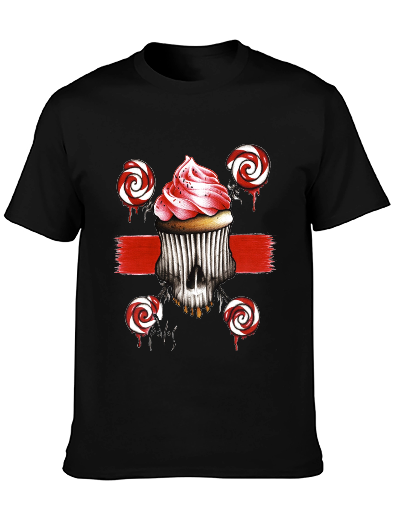 Cupcake Skull Lollipop Graphic Tee
