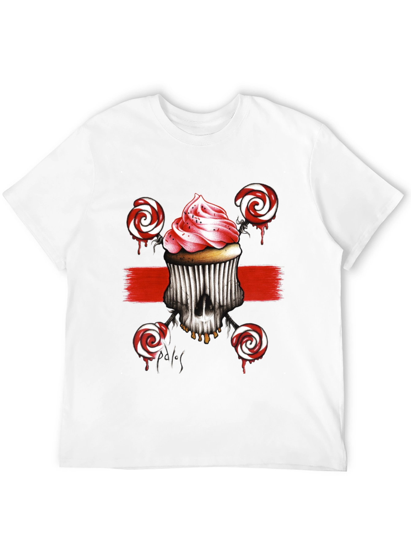 Cupcake Skull Lollipop Graphic Tee