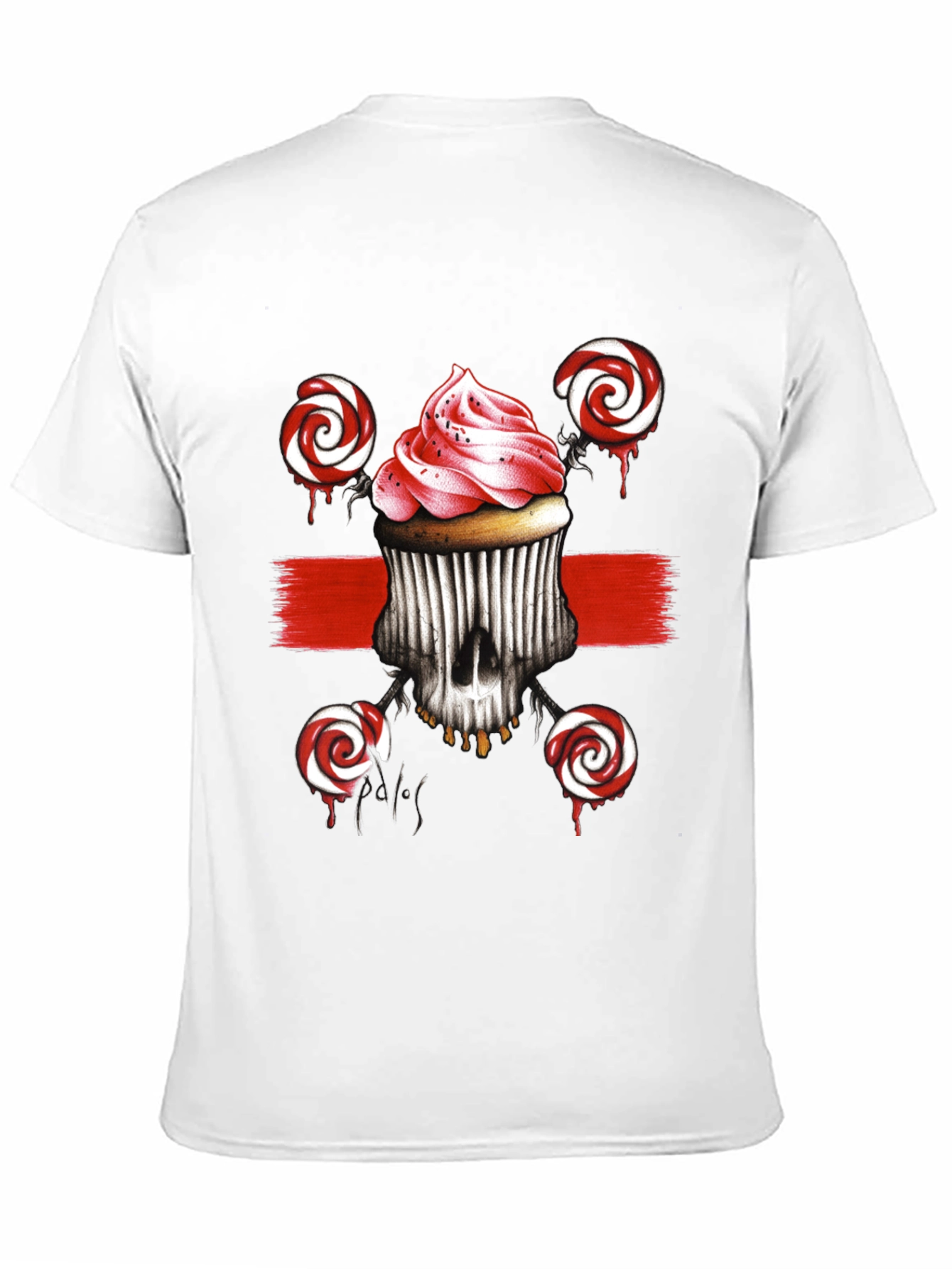 Cupcake Skull Lollipop Graphic Tee