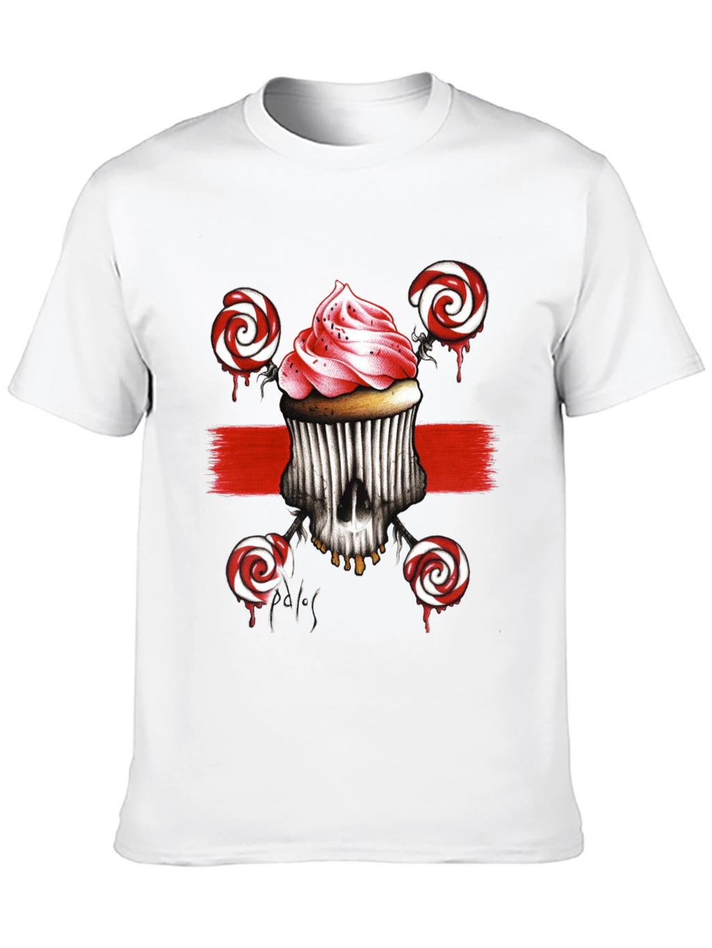 Cupcake Skull Lollipop Graphic Tee
