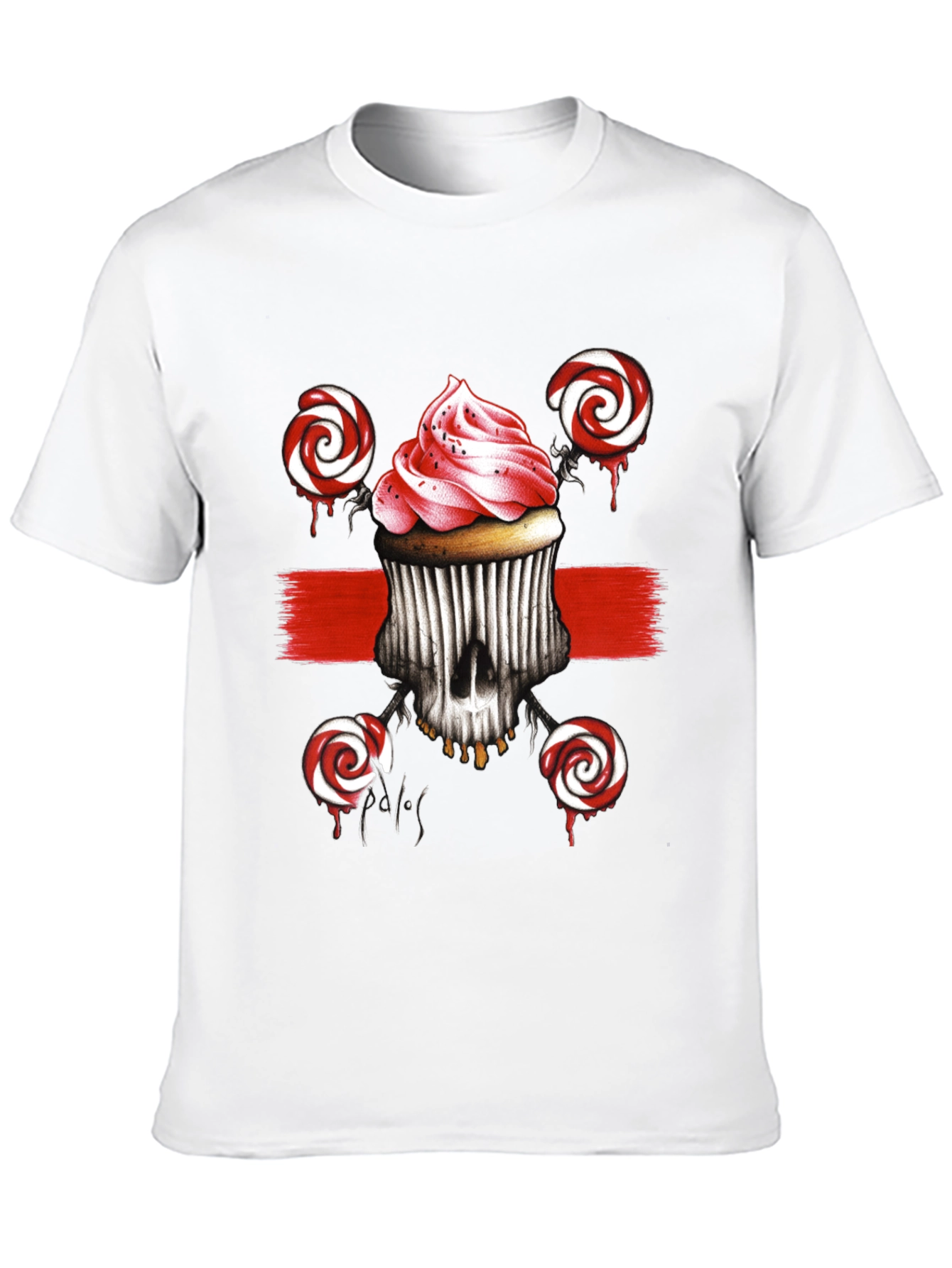 Cupcake Skull Lollipop Graphic Tee