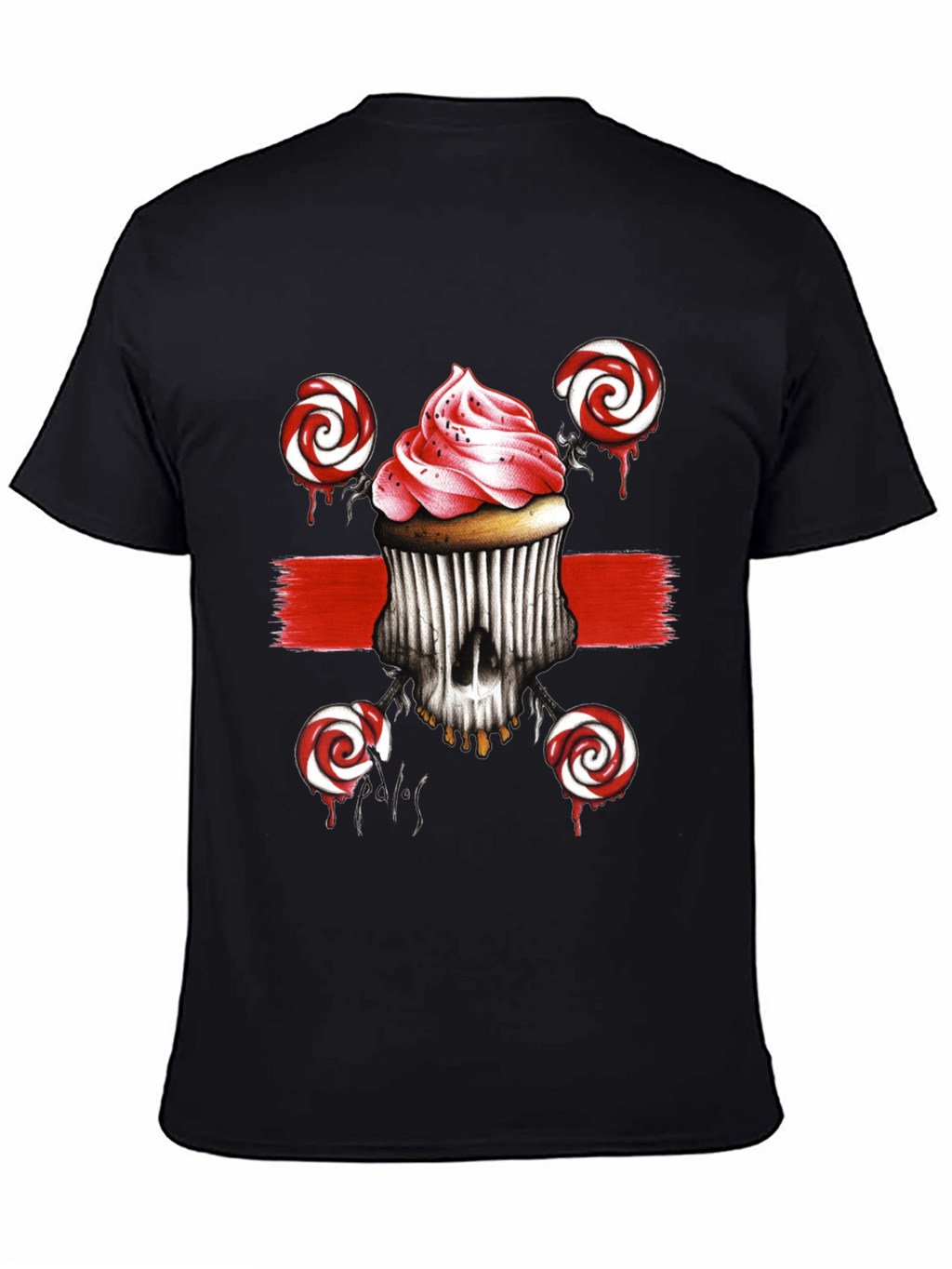 Cupcake Skull Lollipop Graphic Tee