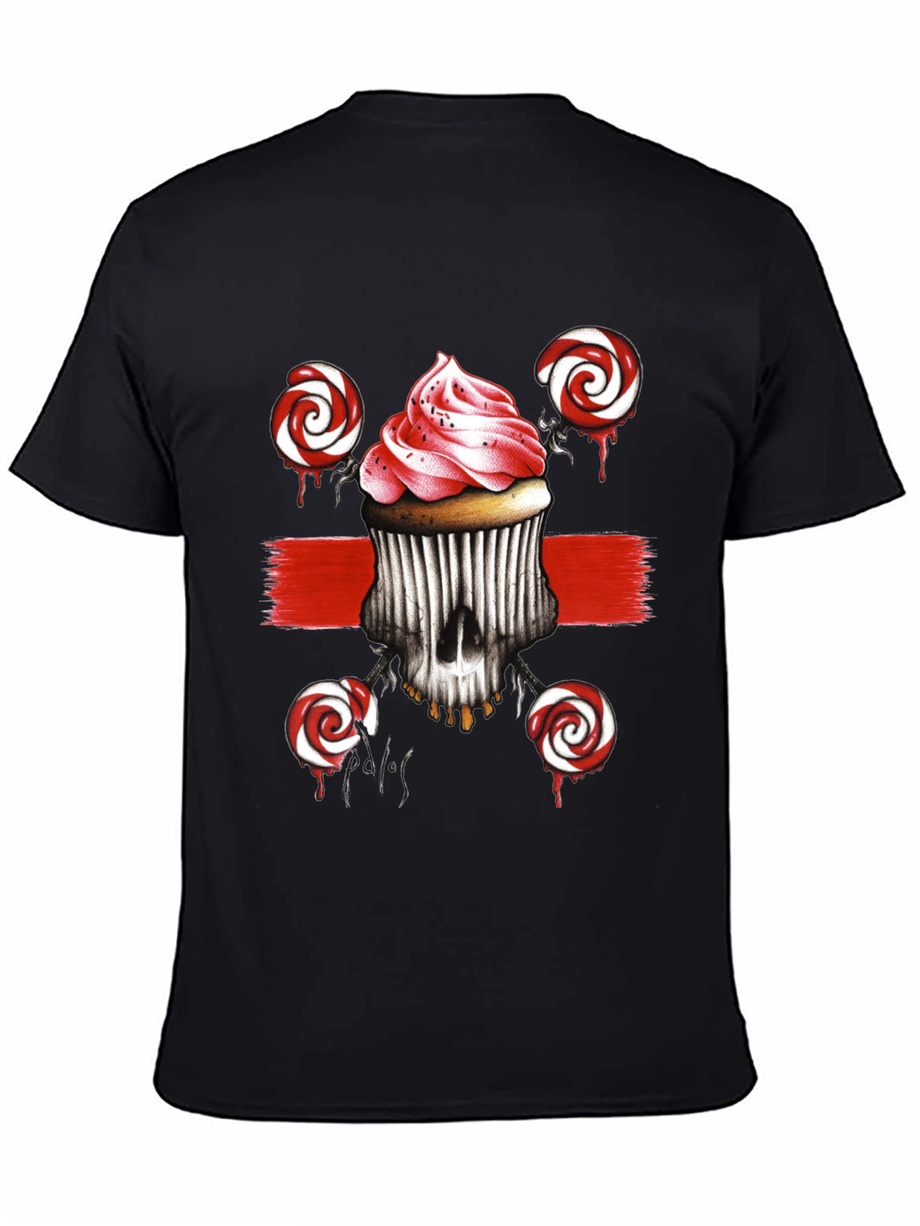 Cupcake Skull Lollipop Graphic Tee