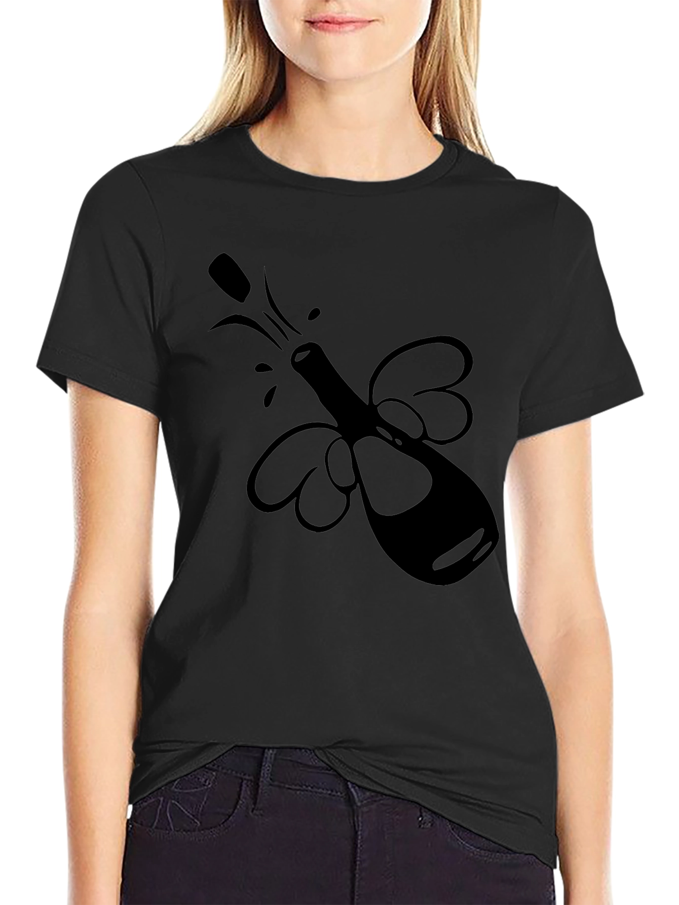 Party Bottle T-Shirt - Black Graphic Tee