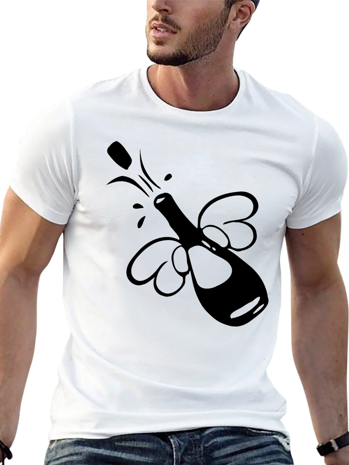 Party Bottle T-Shirt - Black Graphic Tee