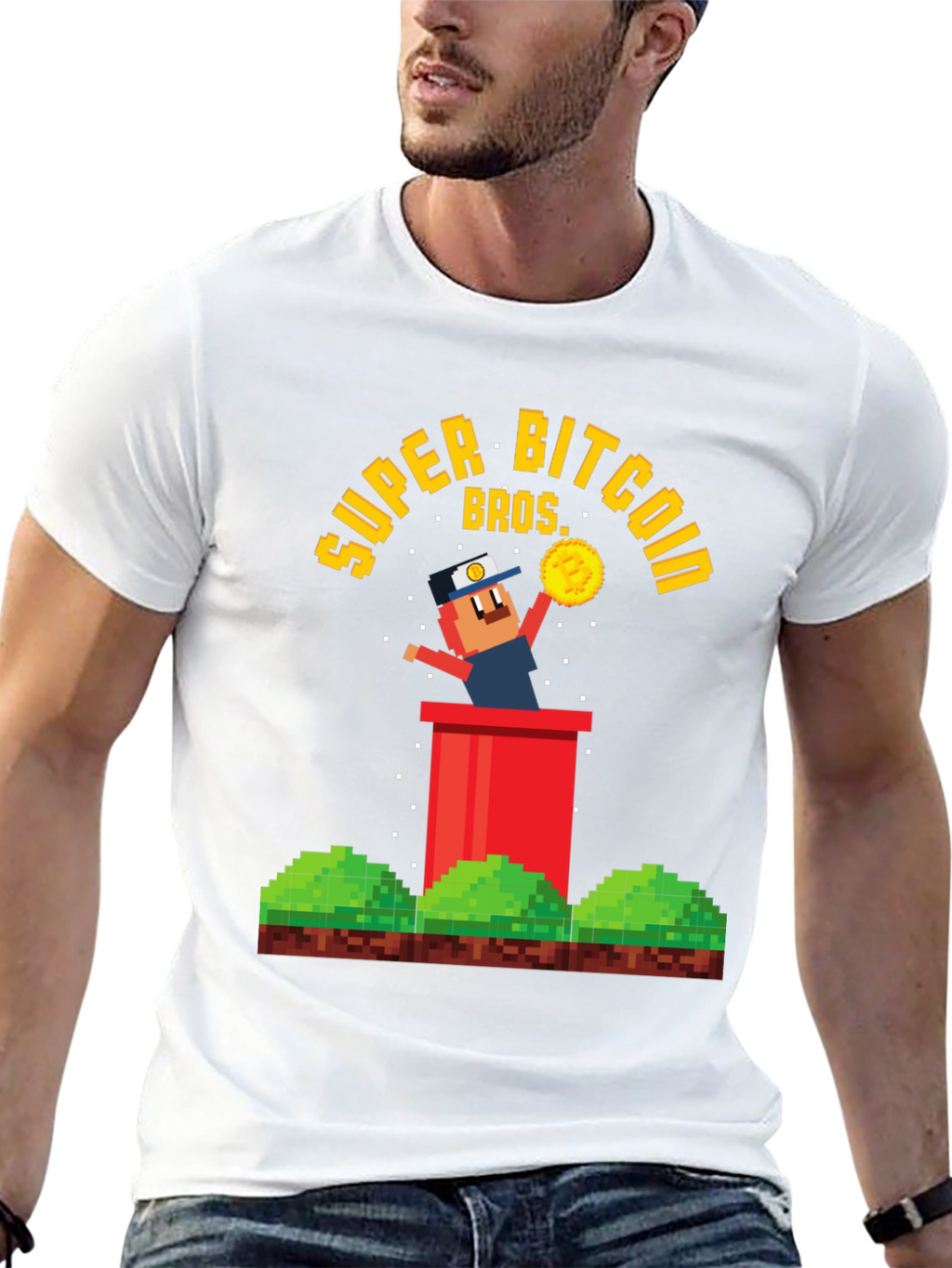 Super Bitcoin Bros T-Shirt - Crypto Gamer Tee