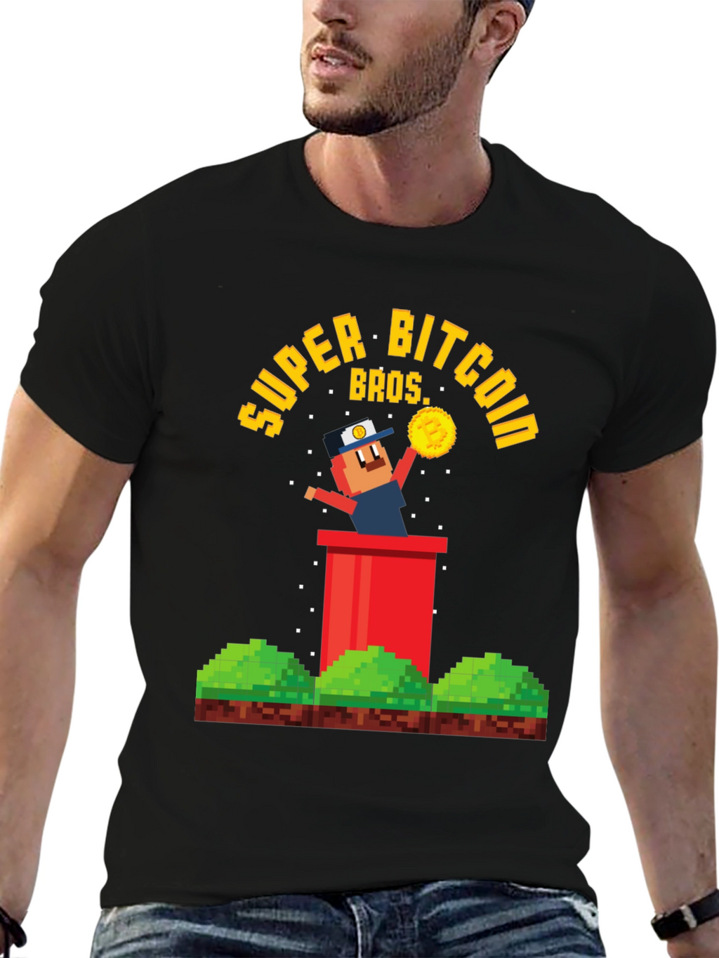 Super Bitcoin Bros T-Shirt - Crypto Gamer Tee