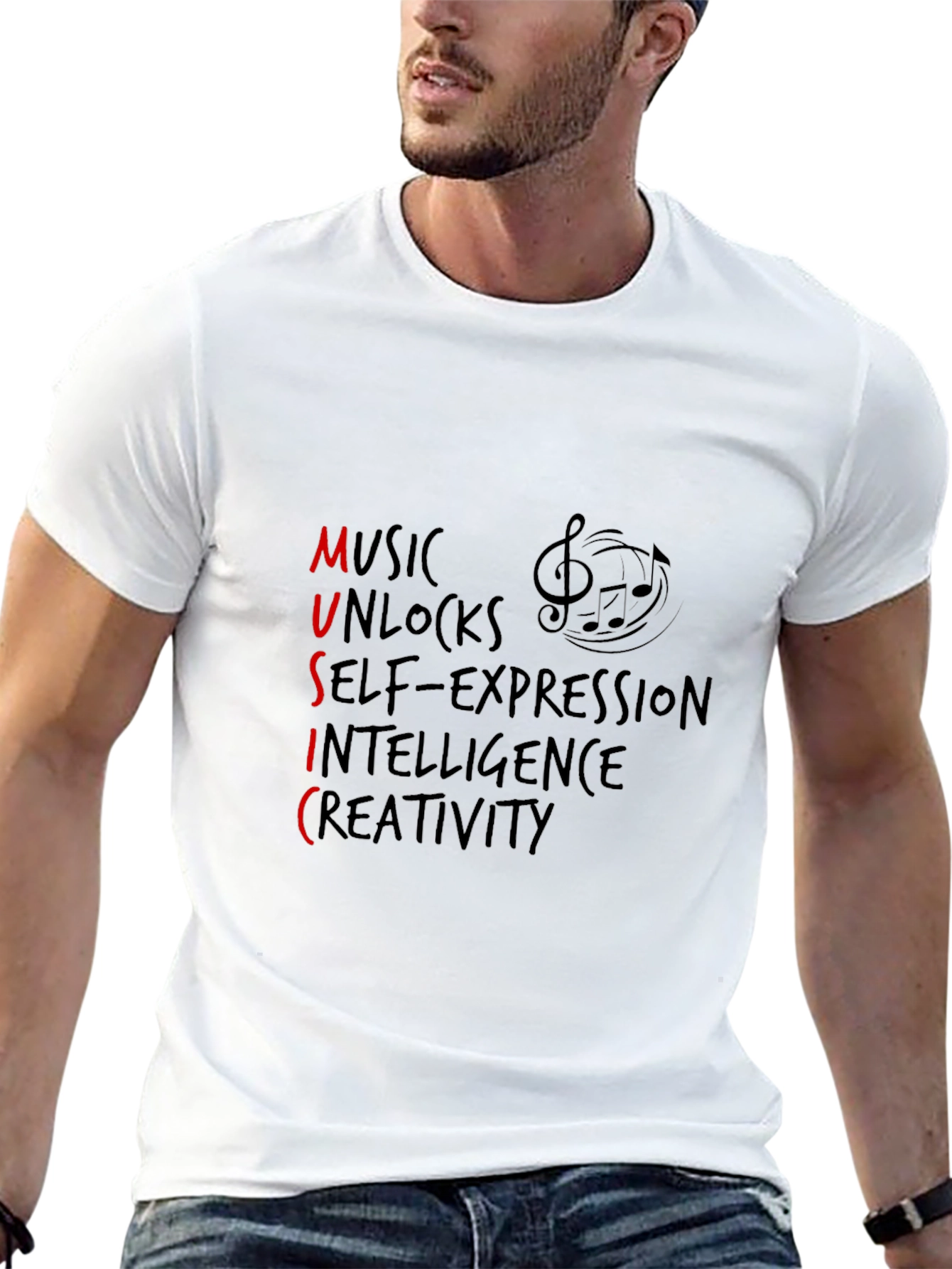 Music Unleashes Creativity Graphic Tee - Black