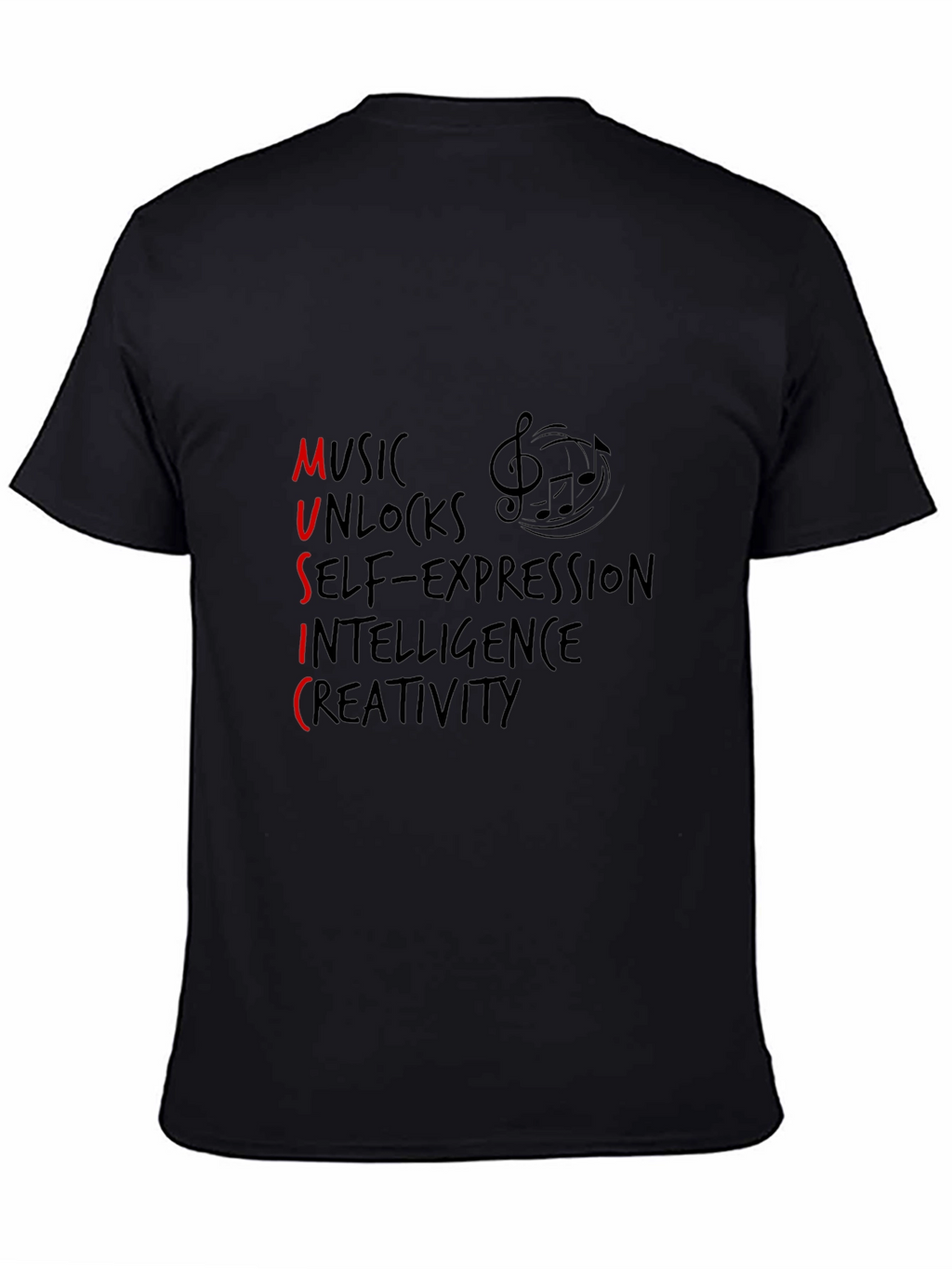 Music Unleashes Creativity Graphic Tee - Black
