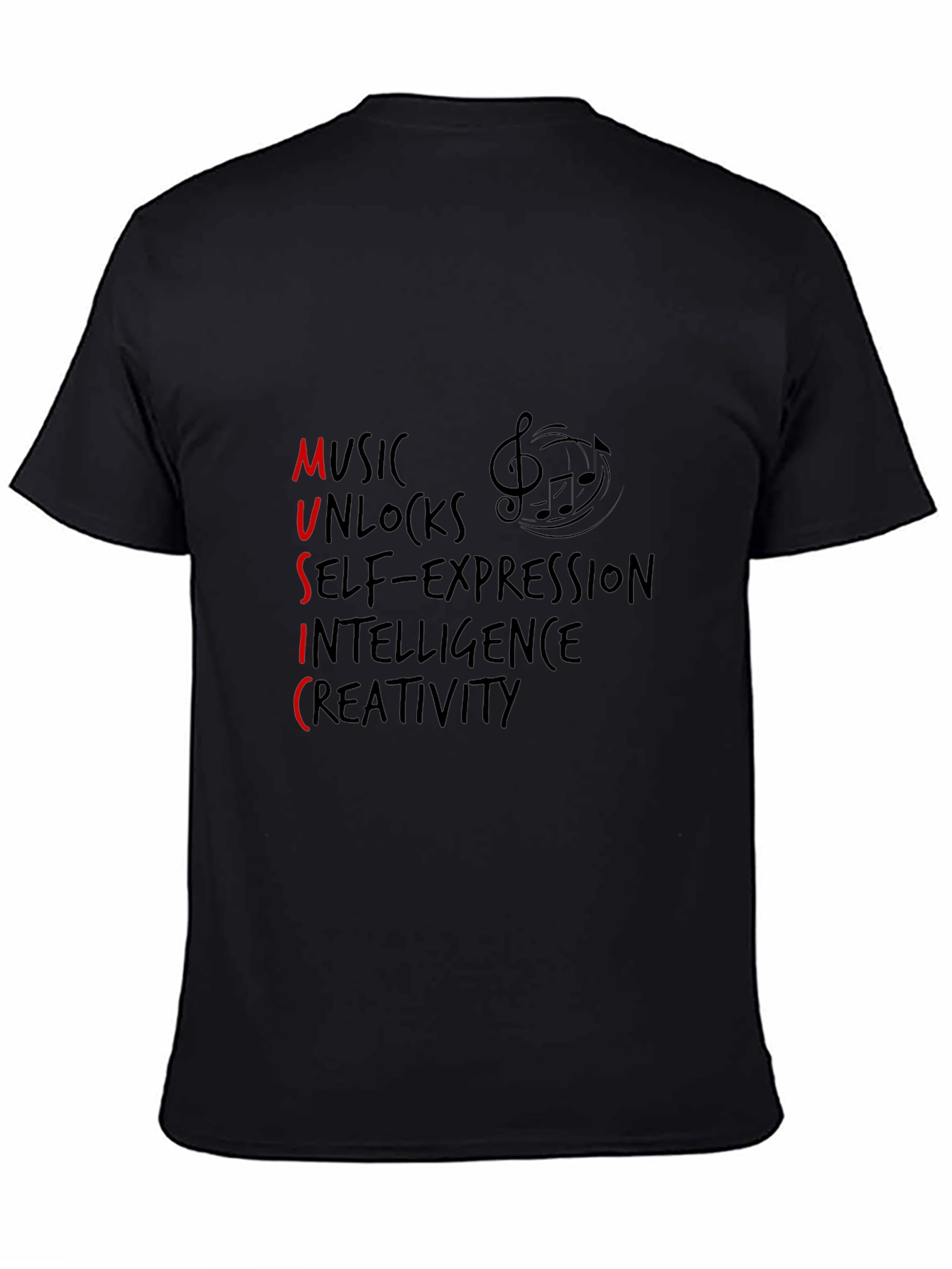 Music Unleashes Creativity Graphic Tee - Black