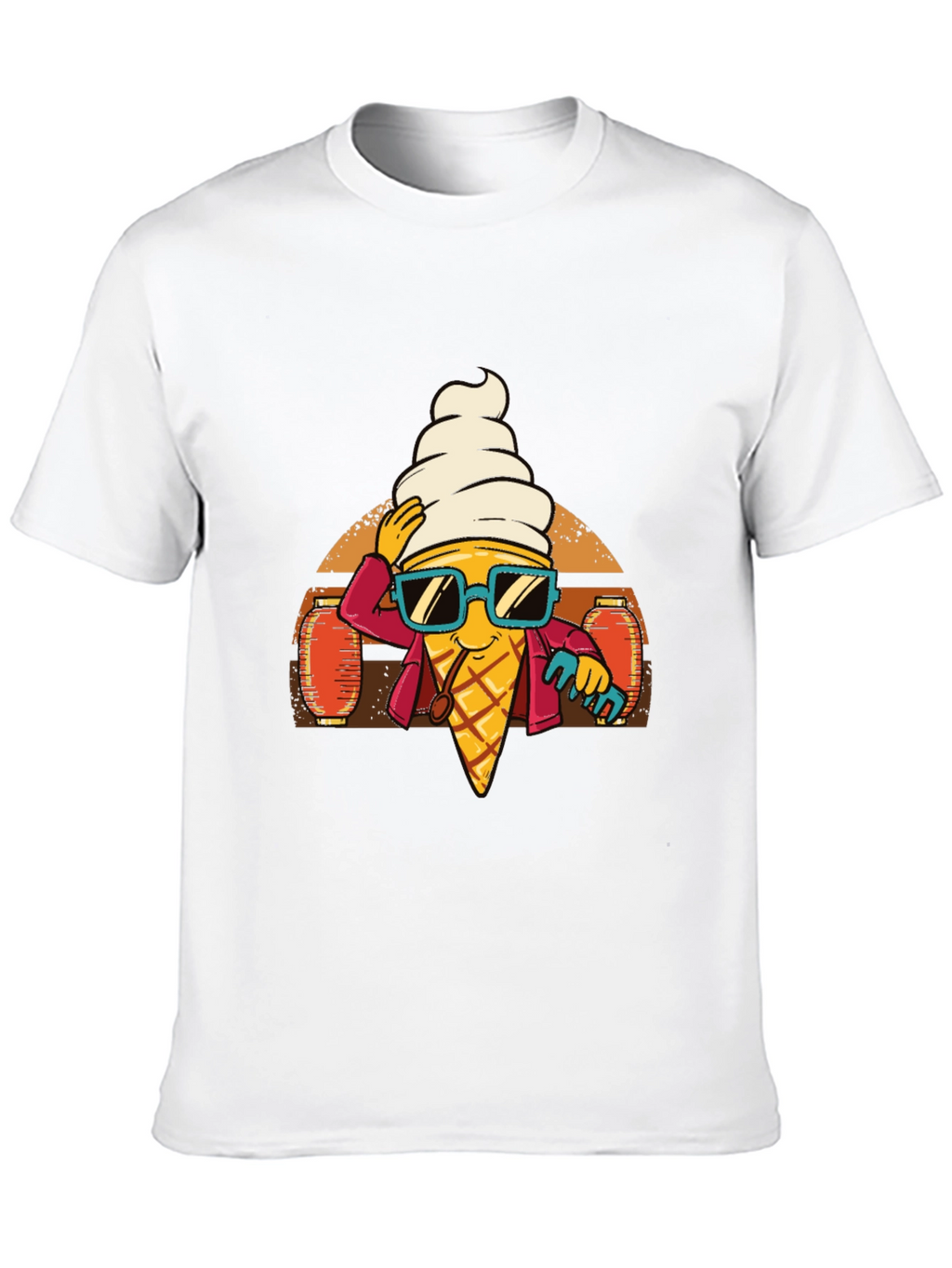 Cool Ice Cream Cone Graphic Tee - Black
