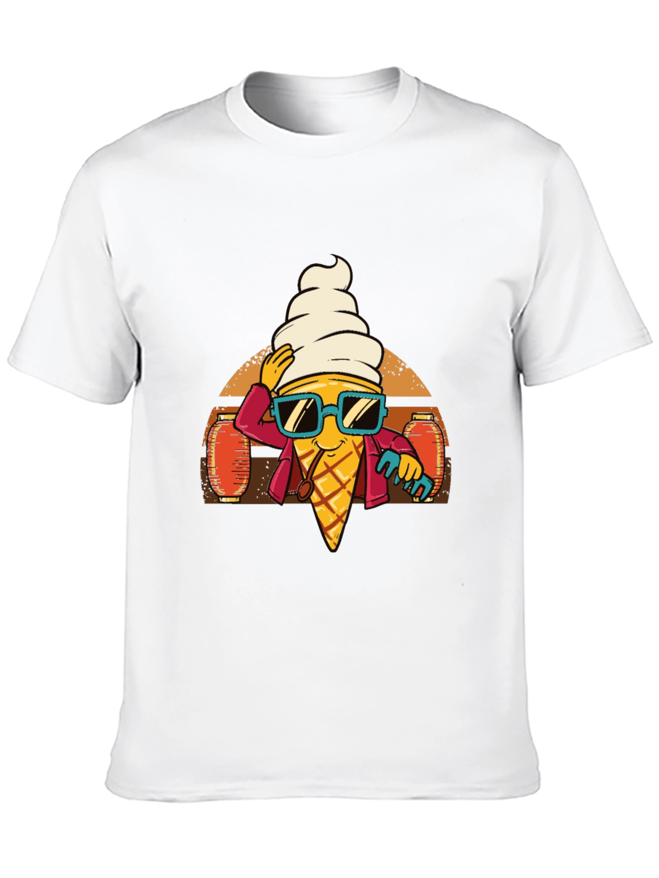 Cool Ice Cream Cone Graphic Tee - Black