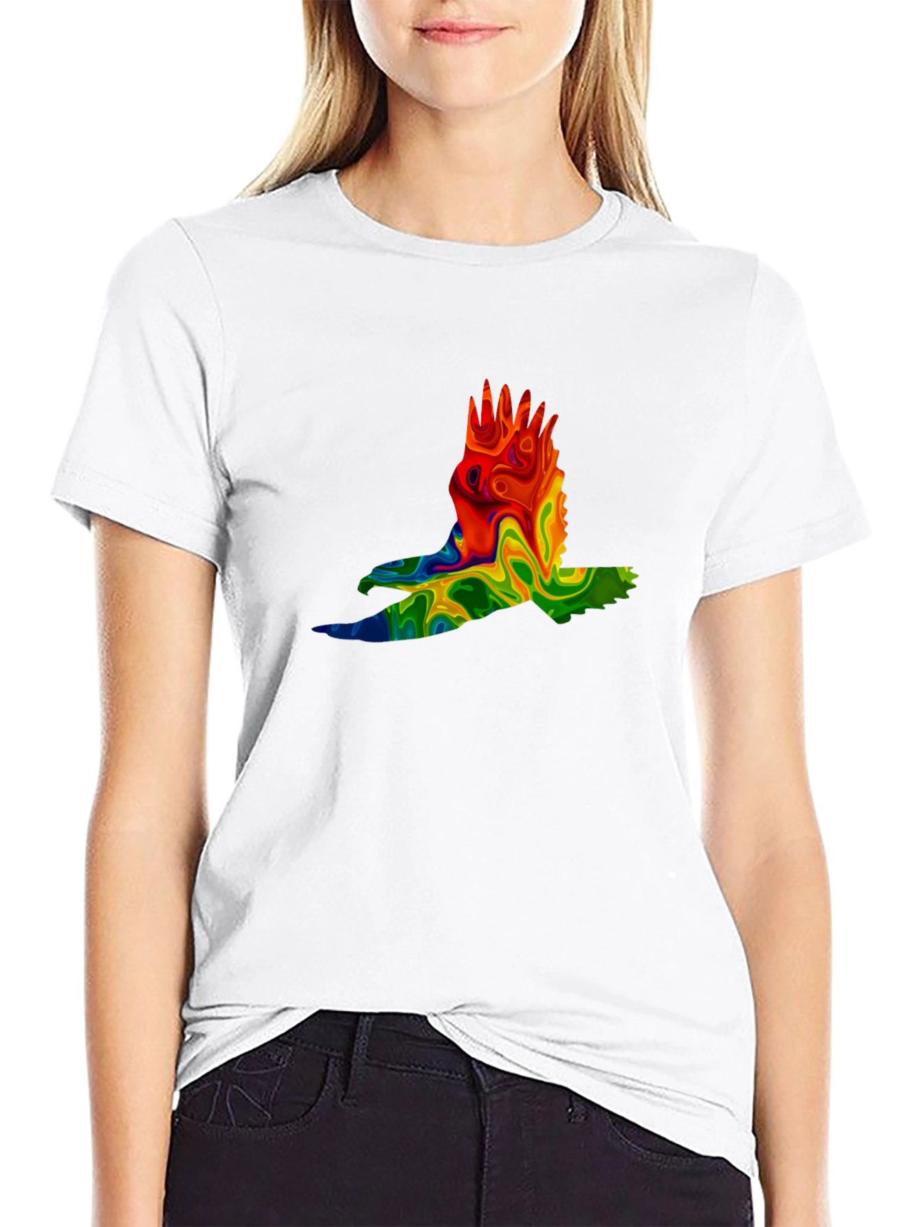 Psychedelic Eagle Graphic Tee - Cool Bird Design