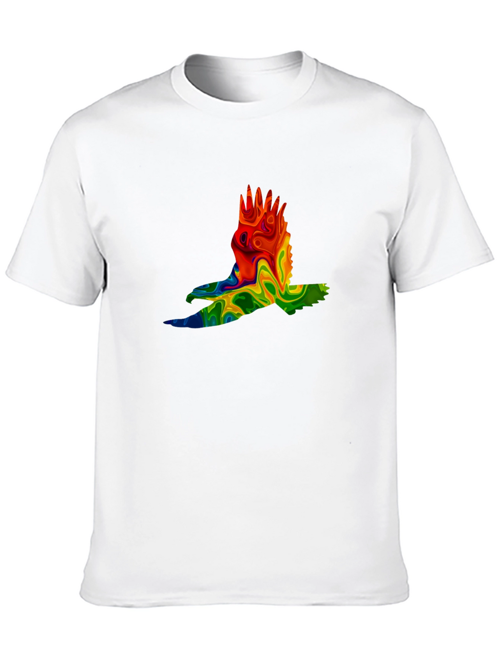 Psychedelic Eagle Graphic Tee - Cool Bird Design