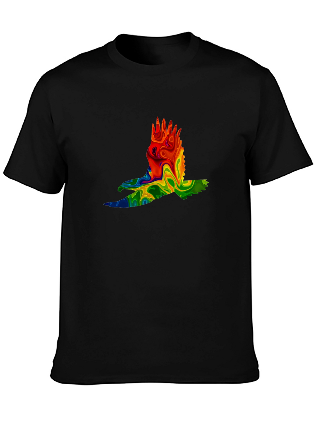 Psychedelic Eagle Graphic Tee - Cool Bird Design